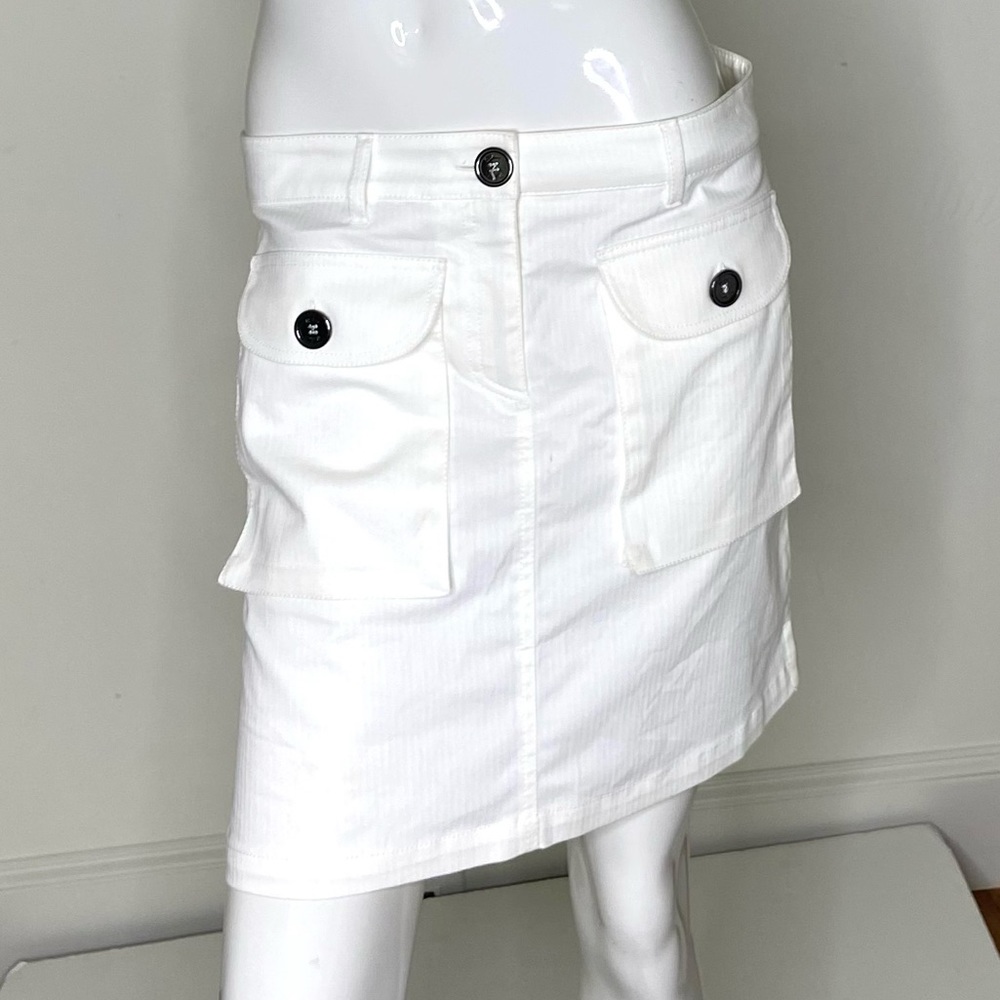 BURBERRY Skirt  8 Cotton Pockets Stripe Offwhite